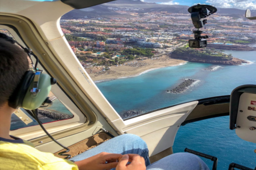 Vista desde dentro del helicoptero