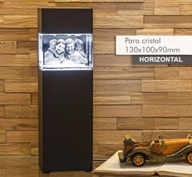 Cristal Horizontal - 130x100x90mm - 1 a 6 personas + Columna de Luz NOBRE