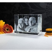 Cubo foto 3D de cristal Personalizado 200x150x100mm - 1 a 10 personas