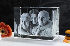Cubo foto 3D de cristal Personalizado - 1 a 3 personas