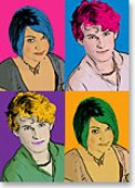 Retrato Pop Art Andy Warhol de 4 personas