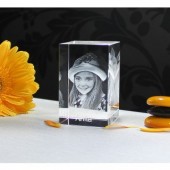 Cubo 3D de cristal personalizado - 1 persona