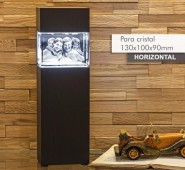 Regalo personalizado con foto grabado en cristal con columna de luz