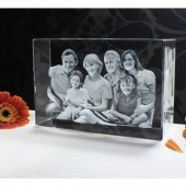 Cubo foto 3D de cristal Personalizado 200x150x100mm - 1 a 10 personas