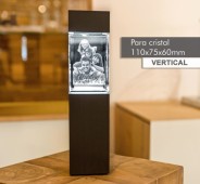 Regalo personalizado con foto grabado en cristal con columna de luz